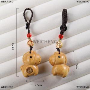 [COD] WEICHENG Creative Sandalwood Zodiac Horse Keychain Pendant Mobile Phone Hanging Decor Cute Wooden Artifacts Small Ornament Couple Gifts
