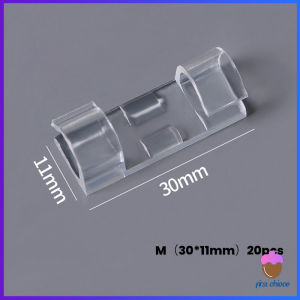 First Chioce   ที่เก็บสายเคเบิลข้อมูล ที่เก็บสายไฟ จัดระเบียบ คลิปล๊อคสายไฟ ตัวยึดสายไฟ คลิปใส 16ชิ้น20ชิ้น Transparent clip