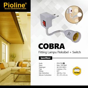 Elektrikshop Fitting lampu fleksibel e27 plus switch on off pioline