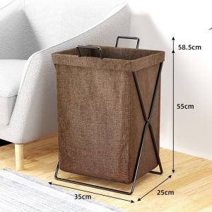Sincecu Elegant Waterproof Collapsible Linen Laundry Hamper with Lid - Storage for Home Bathroom & Nursery