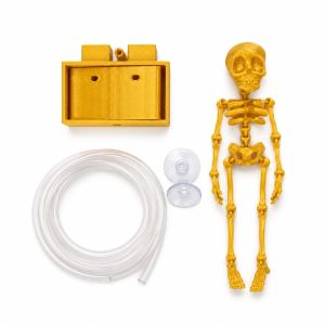 WARMSUN 3D Printed Dancing Skeleton Aquarium Bubbler Glow in Dark Air Pump Driven Movable Skeleton Fish Tank Bubbler Funny Plastic Water Wiggling Skeleton Decor Fish Landscaping