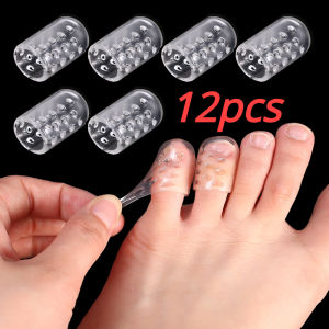 [Small Chrysanthemum] 1/6/12pcs Elasticity Silicone Toe Caps Women Gel Little Toe Tube Protector Anti-Friction Breathable Foot Care Toes Covers