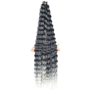 JPTD Water Wave Deep Twist Crochet Hair Afro Curls Ombre Synthetic Crochet Hair Fluffy Long Crochet Braiding Hair Extensions American