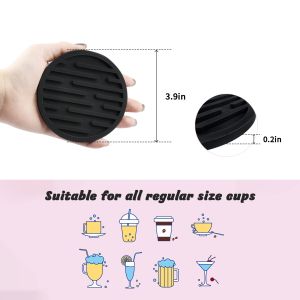 Drinks Coasters Coasters for Drinks Absorbent with Holder Soft Silicone Coasters Dishwasher Safe Coasters Coasters for Coffee Table Bar Non-Slip Coasters