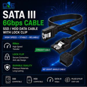 SATA III 6Gbps SSD HDD Data Cable with Lock Clip Straight / 90° Right Angle SATA 3.0 Cable 2.5” 3.5” SSD HDD Cable