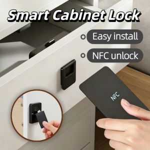 Smart Cabinet Lock NFC Keyless Hidden Cabinet Lock Punch-free Drawer Door Lock Privacy Lock