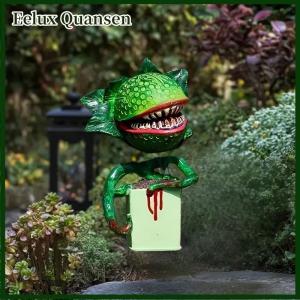 Eelux 1 Piece Halloween Horror Decoration Cannibal Flower Resin Ornament Garden Carnivorous Plant Crafts Home Landscapes