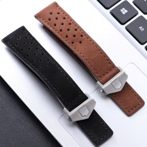 new Matte Cow Leather Straps for Tag Heuer Watchband for Carrera Series Cowhide Leather Watchband Bracelets 20mm 22mm 24mm Wristbelt high-quality