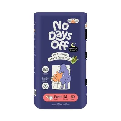 [CARTON OF 4] No Days Off Overnight 🌙 Diaper Pants 🌽 Anti-Rash Made from Corn