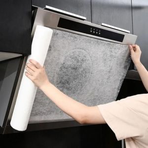 SEJUE4373 Đơn giản Giấy lọc dầu mui xe nhà bếp An toàn Chống dầu Giấy thấm 46cm  5/10m Mục đích chung Máy hút mùi dùng một lần Nhà bếp