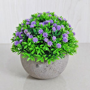Tanaman Hias Bunga Plastik Sepaket Pot Rumput Soka Ornamen Artificial Dekorasi Ruangan COD PBP124