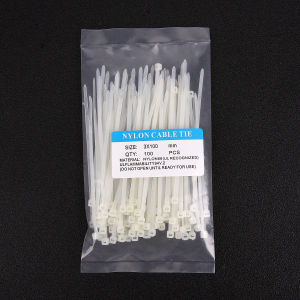 100Pcs/set 200*5mm Nylon Releasable Cable Ties Self-locking Reusable Colored Plastic Nylon Cable Tie Releasable Fastening Ring Industrial Cable Tie