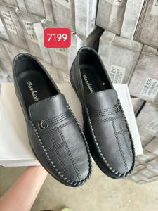 [Hộp xịn] 7199 Giày mọi giày lười giày công sở Nam mũi tròn da mềm logo CC thời trang thanh lịch màu đen size 39-44😘