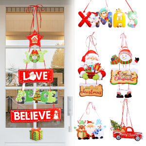 Christmas Door Hanger New Year Party Pendants Xmas Tree Hanging Oranments Santa Claus Snoweman Merry Christmas Decor