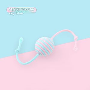 Bóng đồ chơi cho mèo dễ thương cho trò chơi tương tác và làm sạch răng thiết kế dây mềm