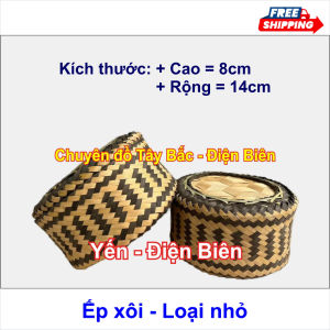 Ếp Khẩu/Cóng Khẩu Tre (Hoa Văn) - Đan Thủ Công - Đựng Xôi/Bánh/Thực Phẩm/Đồ Ăn - Loại Nhỏ