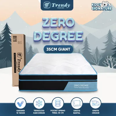 Kody Trendy Zero Degree Giant 30 35cm - Kasur Spring Bed Dingin - Pocket Spring Vacuum Dalam Box