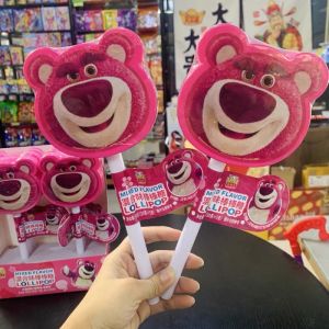 草莓熊超级大棒棒糖糖果50g(5pc) Strawberry Bear Super Lollipop Candy 50g (5pc)