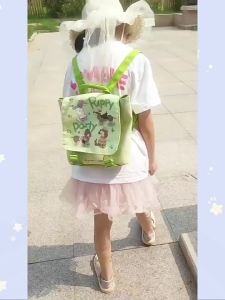 กระเป๋าเป้ปาร์ตี้ลูกสุนัข กระเป๋านักเรียนน่ารัก น้ำหนักเบา ผ้าใบสดใหม่ ขนาดเล็ก กระเป๋าเดินทางการ์ตูน