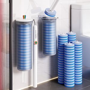 Disposable Toilet Brush Set Cleaner with 6/12/18PCS Brush Head Bathroom Long Handle Cleaning Kit Toilet Wc Accessories