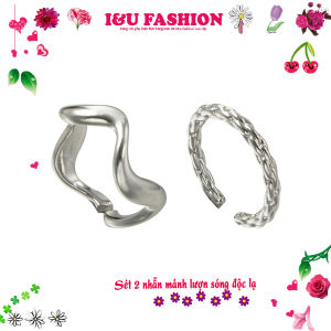 Bộ Set 2 Chiếc Nhẫn Nữ Đẹp Kiểu Hở Có Thể Điều Chỉnh Kích Cỡ Thiết Kế Lượn Sóng Độc Đáo Thời Trang Ấn Tượng Thanh Lịch Màu Bạc NA-30