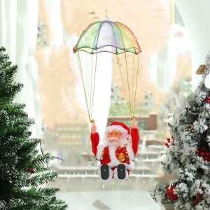Đồ chơi giáng sinh Ông Già Noel nhảy dù Ông già Noel leo dâyÔng già Noe cưỡi xe tuần lộc Đèn Led Và nhạc Noel