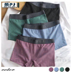 4pcs Men’s Boxer Trunks Striped Breathable Underwear Comfy Stretchy Shorts for Sports & Daily Wear