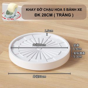 Khay Đỡ Chậu Hoa Thoáng Khí Có Bánh Xe - Đế Bánh Xe Di Chuyển Tiện Lợi