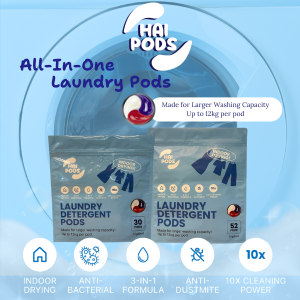 SG (82 pcs) Hai Pods Laundry Pods Laundry Capsule All In One Laundry Capsules All In One Laundry Pods Blue