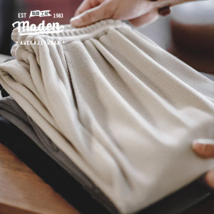 กางเกงป้องกันวาฟเฟิลสไตล์มาเด็น2024สำหรับผู้ชายกางเกงขาตรงเสื้อซับในผู้หญิงสไตล์ลำลองใส่อยู่บ้านวัยรุ่นอเมริกันใหม่ฤดูใบไม้ผลิ