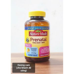 Bổ thai Vitamin Tổng Hợp Cho Bà Bầu Nature Made Prenatal Multi DHA 150 Viên từ mỹ - - Nuôi dưỡng & phát triển trí não võng mạc - Thoát vị não màng não và hở đốt sống - Giảm nguy cơ con bị dị tật não hay tuỷ sống