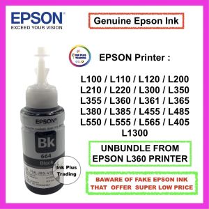 Epson Original ink 70ml Bottle for  EPSON L121 / L120 L100 / L110 / L120 / L200 / L210 / L220 / L300 / L350 / L355/ L360 / L361 / L365 / L380 / L385 / L455 / L485 / L550 / L555 / L565 / L405 / L1300