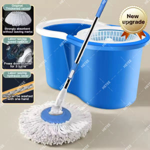 HETEE Magic Spin Mop With Spinner Complete Set Original 360° Flat Mop for floor Stainless Rod Tornado Mop Dry & Wet