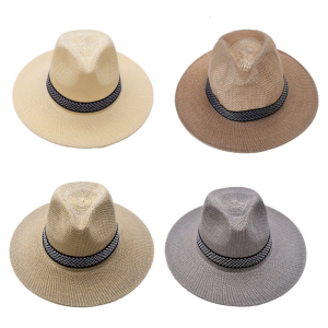 Big Brim for Sun Hat Summer Beach Riding Straw Hat with Windproof Rope Cowboy Hat for Outdoor Activities Climbing Fishin
