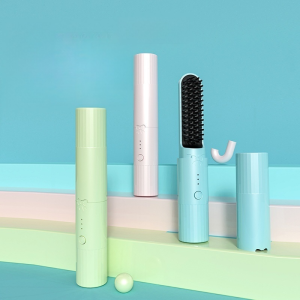 Portable Wireless Hair Straightener Negative Ion Curling Comb No Hair Damage Rechargeable Hair Straightener