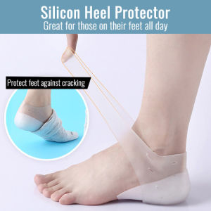 🇸🇬 (One Pair) Heel Pads Heel Socks for Heel Spurs Plantar Fasciitis Heel Protection Silicone Pads Heel Protector for Heel Pain Dry Cracked Heel
