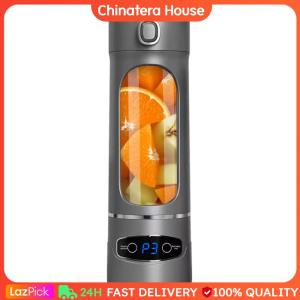 600ML Portable Juicer With 12 Stainless Steel Blades Rechargeable Juice Maker for Crushing Ice/Nuts/Fruits/Vegetables