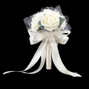 [COD] tunyunguoji Hand Bunch Bridal Holding Flower Artificial Rose Silk Bouquet Bridesmaid Decor