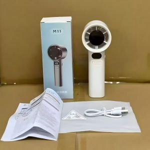 Kipas Angin Turbo Mini Portable USB Kipas Genggam M11 Layar LED Angin Kencang 120 High Speed Handheld Fan Adjustable Fan Speed Digital