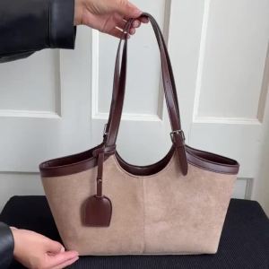2026 Autumn Retro Suede Shoulder Bags for Women Faux Patchwork PU Armpit Bag Work Travel Casual Street Designer Handbag2026