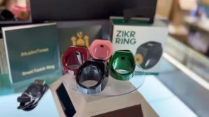 Smart Tasbih Zikr Ring22mm(13) Muslim Digital Azan Alarm ClockAPP Support Digital Counter Prayer Reminder Rings Waterproof 4 Digit Finger Counter zikr Ring for Muslims