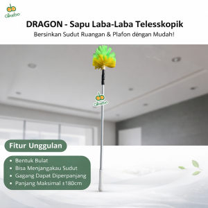 Sapu Plafon Dragon Rugball Bulat Alat Pembersih Sarang Laba-Laba