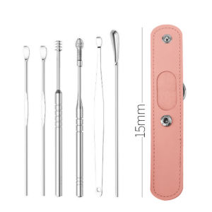 Murah Banget - Set Paket Pembersih Kotoran Telinga Stainless Steel 6 In 1 / Alat Pembersih Telinga Korek Kuping Ear Wax 6In1 / Set Earpick