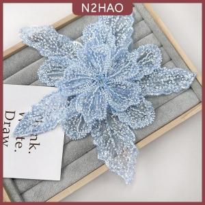 N2HAO Sequin đính cườm hoa cổ áo đính Trắng ren thêu vá Corsage DIY trang trí váy cưới phụ kiện quần áo