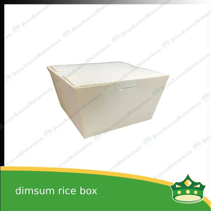 25 Pcs Paper Dimsum Rice Box Laminated White For Take out Take Home 25-pcs-paper-dimsum-rice-box-laminated-white-for-take-out-take-home