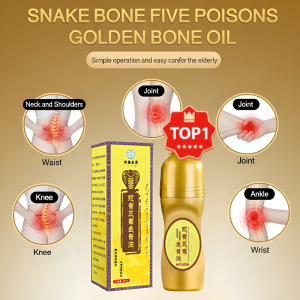 Snake Bone Five Poisons Golden Bone Oil Joint Massage Essential Oil Relieves Joint Discomfort Hot Compress Essential Oil Natural Plant Formula