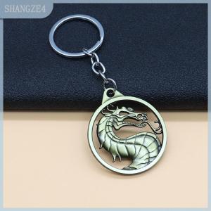 【SHANGZE4】 Thời Trang Cổ Điển Quyến Rũ Trò Chơi Mortal Kombat Keychain Hollow Rồng Totem Hợp Kim Keyring Cho Nam Giới Quà Tặng Xe Phụ Kiện Chính