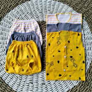 3 Setelan Baju Bayi Baru Lahir 0-3 Bulan Newborn / 6 pcs Motip