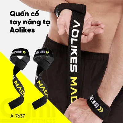 [HCM] [1 Đôi] Dây Kéo Lưng AOLIKE MADE A-7637 Quấn Cổ Tay Hỗ Trợ Nâng Tạ Aolikes Chính Hãng - AL7637