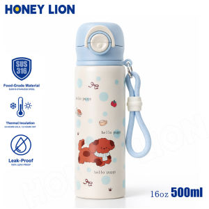 Easy-Clean Kids Thermal Flask 500ML - Detachable Lid Vacuum Bottle - High-Grade 316 Stainless Steel Water Cup for Back to School- HoneyLion